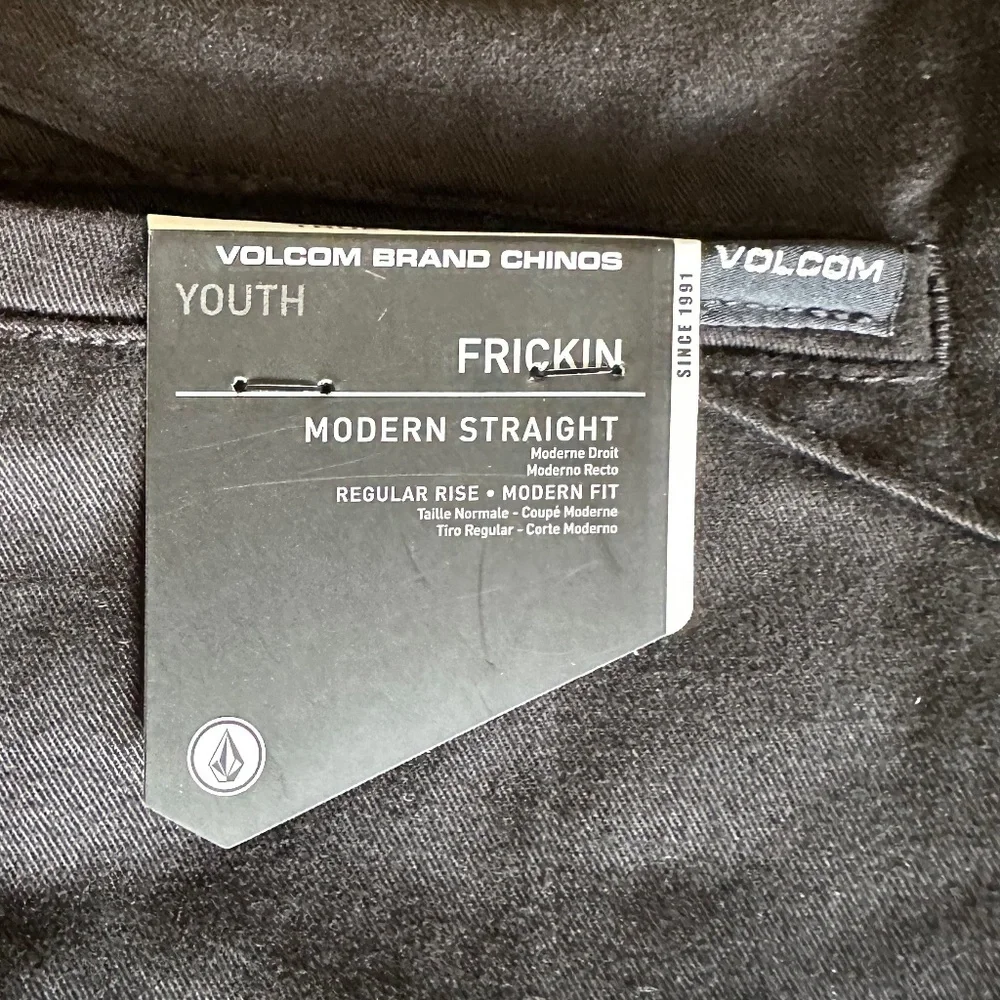 Volcom Frickin Modern Straight Chinos Black 14Y Youth Slim Straight Pants NWT